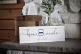 Thin Blue Line Police Couple Personalized Canvas Wall Decor Sign for Law Enforcement