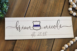 Thin Blue Line Police Couple Personalized Canvas Wall Decor Sign for Law Enforcement