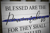 Blessed are the Peacemakers Thin Blue Line Canvas for Law Enforcement