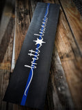 Thin Blue Line Personalized Couple First Name Wood Sign Wedding Anniversary Gift