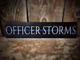 Thin Blue Line Personalized Name Wood Sign for Law Enforcement