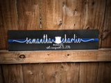 Thin Blue Line Personalized Couple First Name Wood Sign Wedding Anniversary Gift