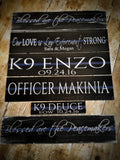 Thin Blue Line Our Love is Law Enforcement Strong Wood Sign Personalized Gift