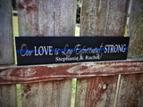 Thin Blue Line Our Love is Law Enforcement Strong Wood Sign Personalized Gift