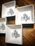 Personalized Mrs. Badge Number Thin Blue Line Jewelry Dish