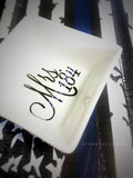 Personalized Mrs. Badge Number Thin Blue Line Jewelry Dish