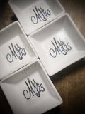 Personalized Mrs. Badge Number Thin Blue Line Jewelry Dish