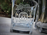 Personalized Etched Decanter and Glasses Set Made With Your Badge or Patch