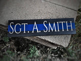 Thin Blue Line Personalized Wood Sign Desk Plaque Name Law Enforcement Gift EOW Optional