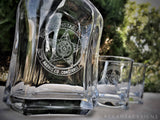 Personalized Etched Decanter and Glasses Set Made With Your Badge or Patch