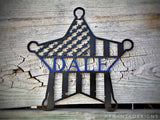 Thin Blue Line American Flag Personalized Wood Door Hanger Wall Hanging 5 point Deputy Sheriff