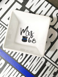 Mrs. Badge Number Thin Blue Line Jewelry Dish