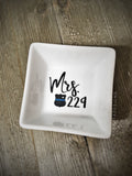 Mrs. Badge Number Thin Blue Line Jewelry Dish