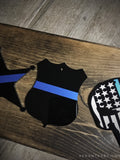 Thin Blue Line Badge Shape Acrylic Christmas Ornament Law Enforcement