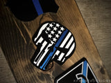 American Flag Thin Blue Line Skull Black Acrylic Christmas Ornament