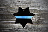 Personalized Thin Blue Line 7 Point Star Christmas Ornament Law Enforcement Sheriff Deputy