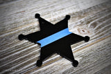 Personalized Thin Blue Line  6 Point Star Christmas Ornament Law Enforcement Sheriff Deputy