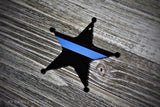 Personalized Thin Blue Line Christmas Ornament 5 point star Law Enforcement Sheriff Deputy