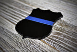 Thin Blue Line Badge Shape Acrylic Christmas Ornament Law Enforcement