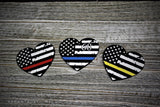 American Flag Thin Gold Line Heart Acrylic Christmas Ornament