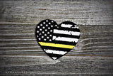 American Flag Thin Gold Line Heart Acrylic Christmas Ornament