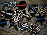 Thin Blue Line K9 Officer Personalized Acrylic Christmas Ornament Dog Shape K9 Unit Law Enforcement