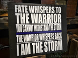 Thin Blue Line I am the Storm Wood Sign Law Enforcement Fate Whispers to the Warrior