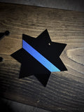 Personalized Thin Blue Line 7 Point Star Christmas Ornament Law Enforcement Sheriff Deputy