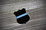 Thin Blue Line Badge Shape Acrylic Christmas Ornament Law Enforcement