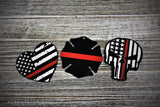 American Flag Thin Red Line Heart Acrylic Christmas Ornament Firefighter