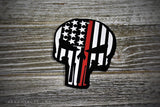 American Flag Thin Red Line Skull Firefighter Christmas Ornament