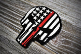 American Flag Thin Red Line Skull Firefighter Christmas Ornament