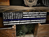 Thin Blue Line American Flag Distressed Wood Sign Law Enforcement Gift