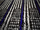 Thin Blue Line American Flag Distressed Wood Sign Law Enforcement Gift