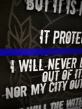 Thin Blue Line This is My Shield Quote Wood Sign for Law Enforcement Officers