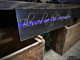 Thin Blue Line Blessed Are The Peacemakers Distressed Wood Sign