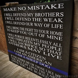 Thin Blue Line I am a Sheep Dog Wood Sign Law Enforcement