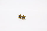 Thin Blue Line Glitter Badge Shape Earrings Law Enforcement
