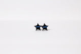 Badge Shape Earrings Black with Thin Blue Line Law Enforcement