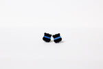 Badge Shape Earrings Black with Thin Blue Line Law Enforcement