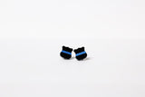 Badge Shape Earrings Black with Thin Blue Line Law Enforcement