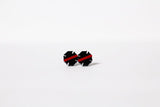 Thin Red Line Black Maltese Cross Shape Earrings Firefighter Fire Wife