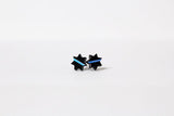 Badge Shape Earrings Black with Thin Blue Line Law Enforcement