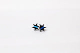 Badge Shape Earrings Black with Thin Blue Line Law Enforcement