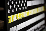 Dispatcher Thin Gold Line American Flag Quote Wood Sign 911 Emergency Dispatch Personalized