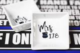 Mrs. Badge Number Thin Blue Line Jewelry Dish