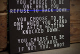 Thin Blue Line Nobody is Born Warrior Wood Sign Law Enforcement