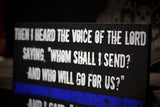 Personalized Thin Blue Line Whom Shall I Send Wood Sign for Law Enforcement