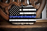 Blessed are the Peacemakers Thin Blue Line Metal Ornament American Flag Law Enforcement Matthew 5:9