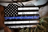 Blessed are the Peacemakers Thin Blue Line Metal Ornament American Flag Law Enforcement Matthew 5:9